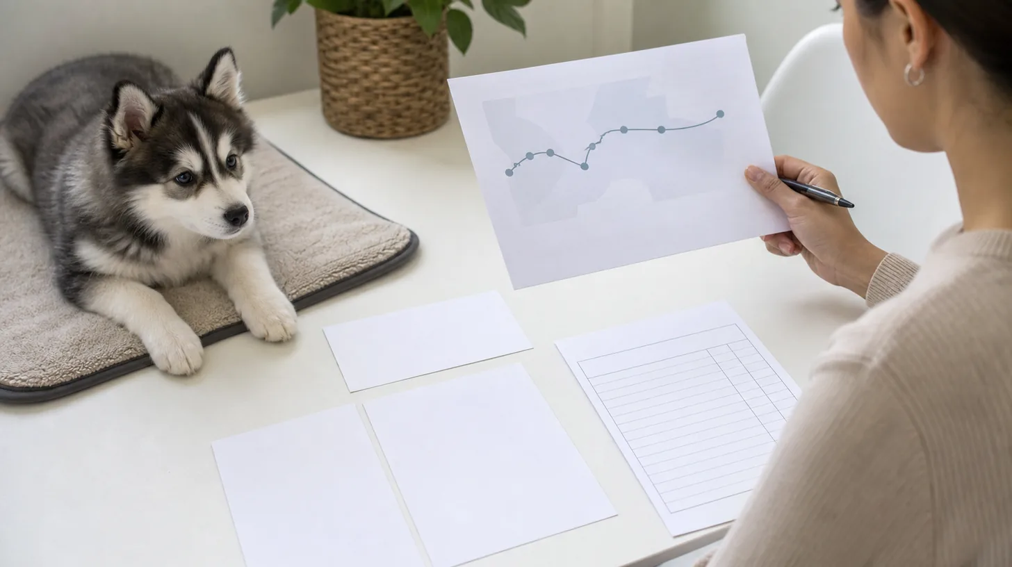 Buyer compares a generic route map with blank carrier, handoff and cost records beside a Pomsky
