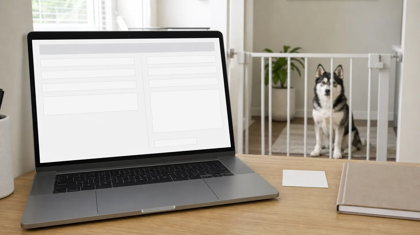 Generic blank appointment form, receipt card and closed calendar notebook