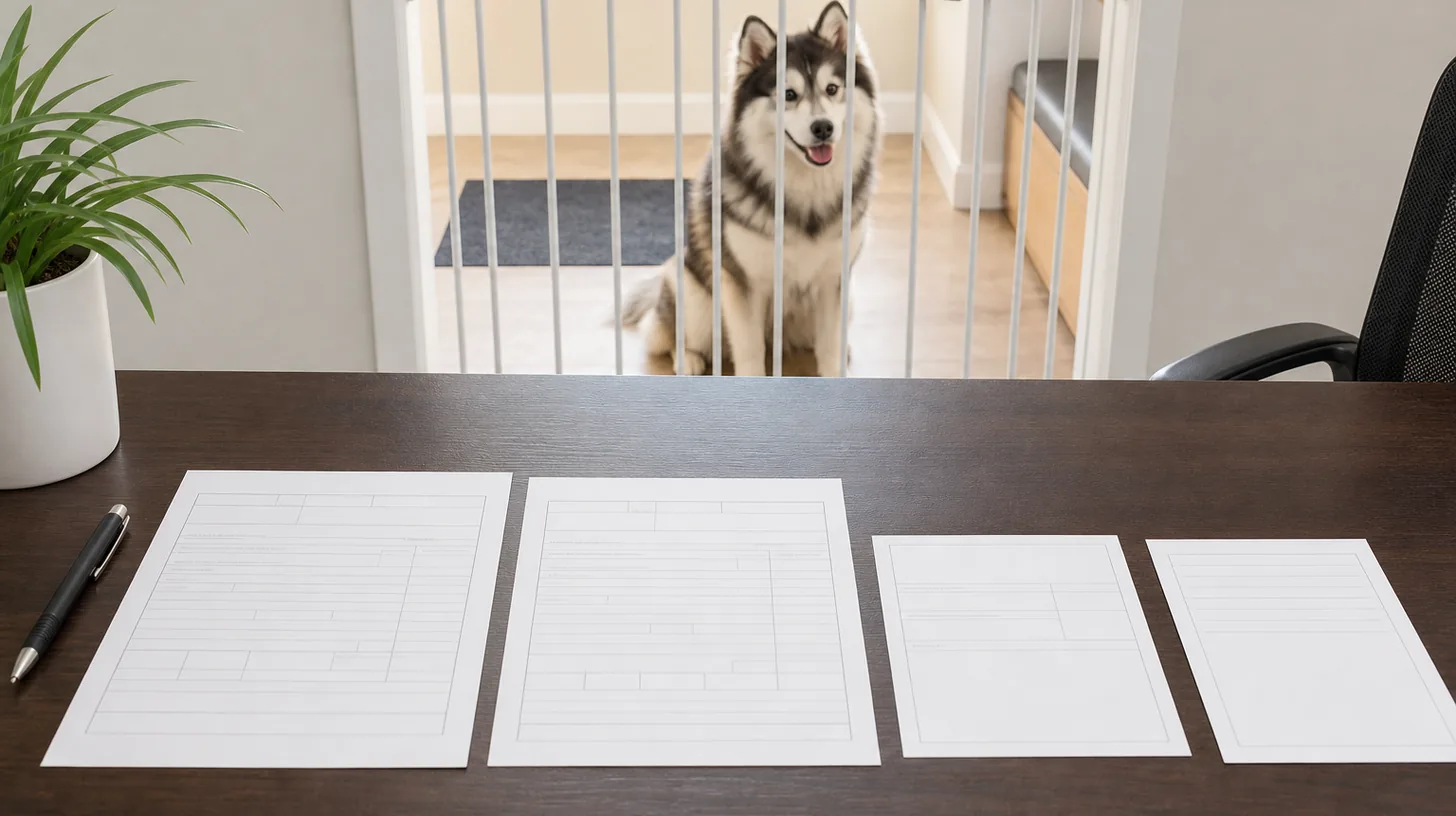 Two blank generic form versions with blank status and acknowledgment cards