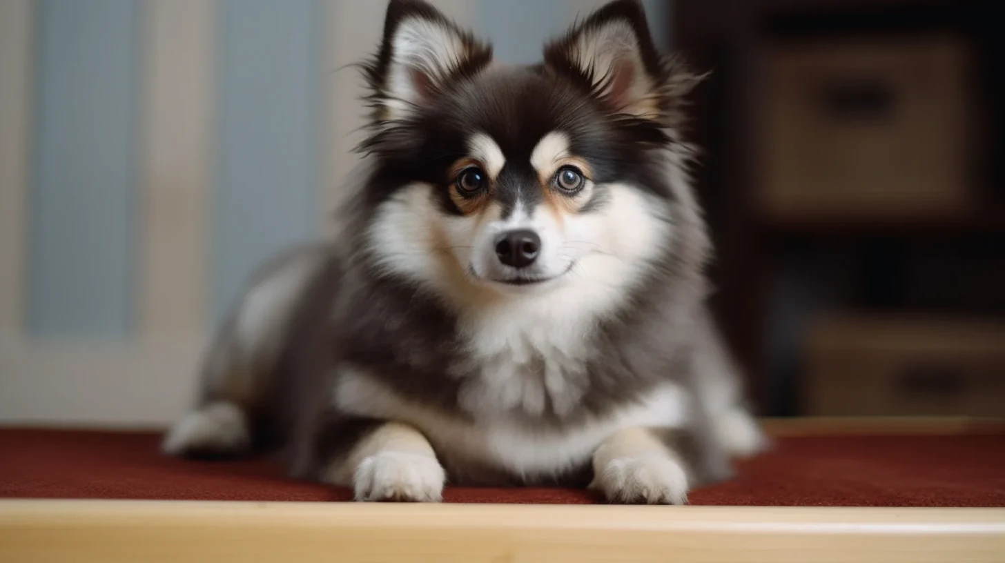 Pomsky with a thick coat for a grooming overview and maintenance calendar
